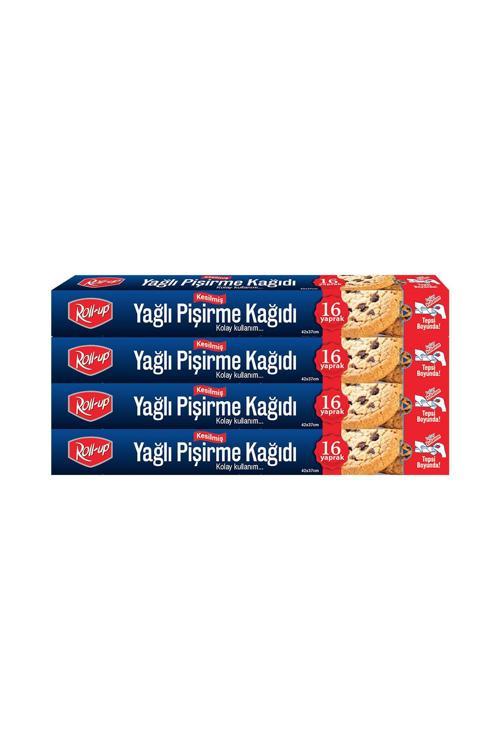 Roll-up Kesilmiş Yağlı Pişirme Kağıdı 16 Yaprak 4lü Kutu Set