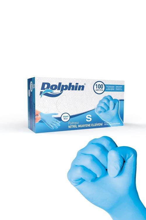 Dolphin Pudrasız Mavi Nitril Muayene Eldiveni S Beden | 1 Kutu - Mdr