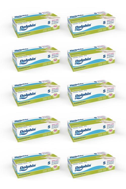 Dolphin Beyaz Lateks Eldiven Pudralı S 100 Adet X 10 Paket
