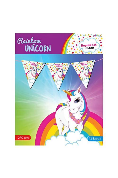 Rainbow Unicorn Üçgen Flama