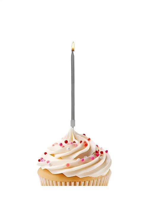 Retro Birthday Candles - Silver