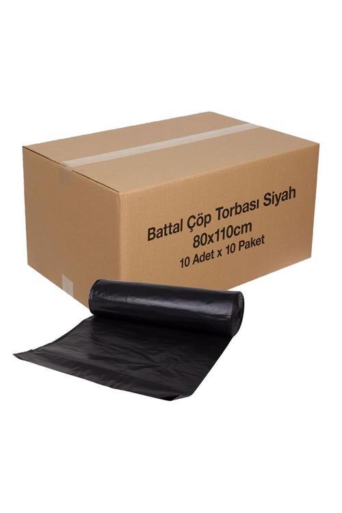 Battal Çöp Torbası Siyah 80x110cm 10 Adet X 10 Paket (koli)