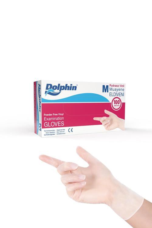 Dolphin Beyaz Vinil Eldiveni Pudrasız M 100 Adet
