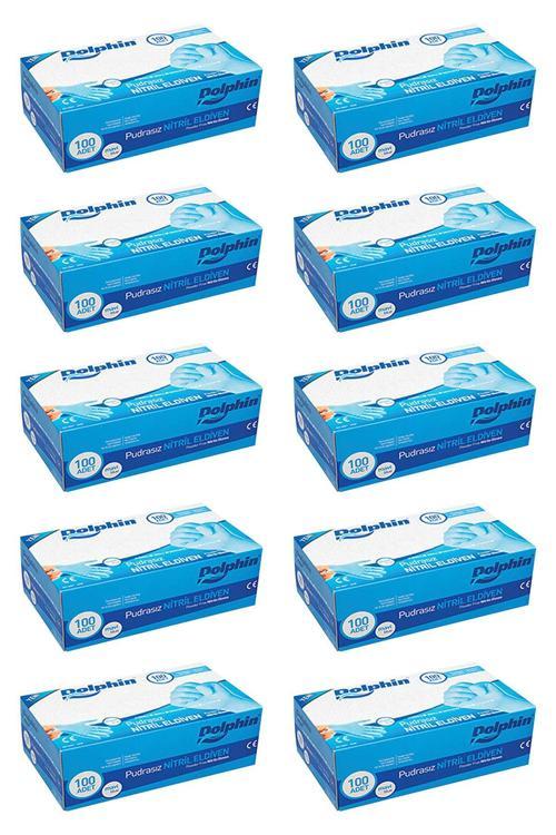 Dolphin Pudrasız Mavi Nitril Muayene Eldiveni Xl Beden | 10 Paket - Mdr
