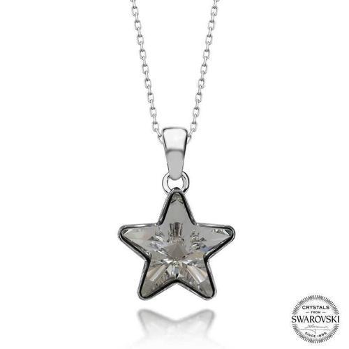 Swarovski Crystal Taşlı Yıldız Gümüş Kadın Kolye