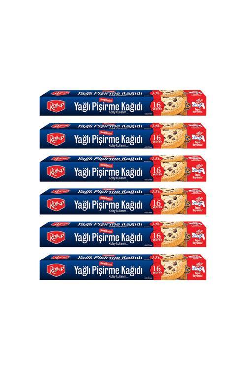 Roll-up Kesilmiş Yağlı Pişirme Kağıdı 16 Yaprak 6lı Kutu Set