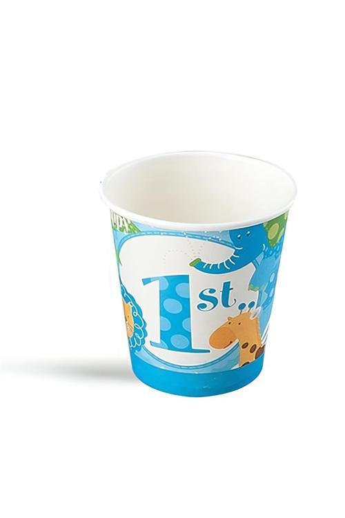 Cheerful Animals Paper Cups Blue
