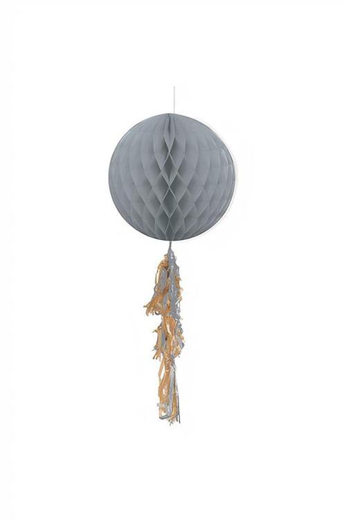 Silver Paper Honeycomb Balls with Tassel