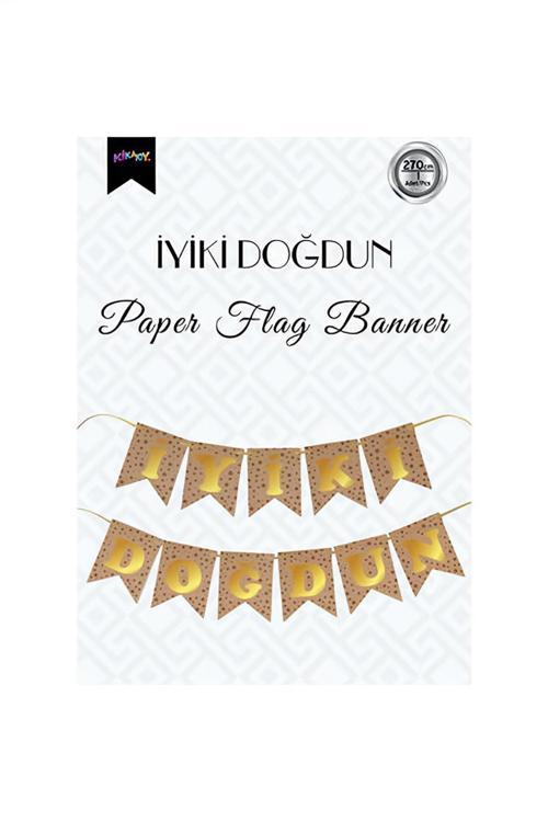Kraft İyi Ki Doğdun Banner with Gold Letters