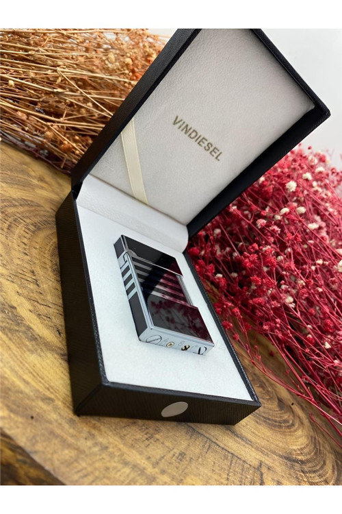 Vındıesel marka komple çelik spor dizayn özel hediyelik kutusunda gazlı Dupont çakmak