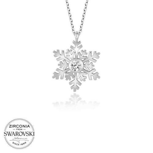 Swarovski Taşlı Gümüş Kartanesi Bayan Kolye
