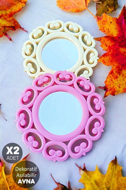 3 Adet Dekoratif Ayna Duvara Asılabilir Yuvarlak Desenli Stil Aynası 24 X 24 Çok Amaçlı Pratik Ayna