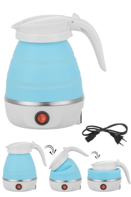 Katlanabilir Silikonlu Elektrikli Su Isıtıcısı Kamp Piknik Su Isıtıcı Taşınabilir Mini Kettle
