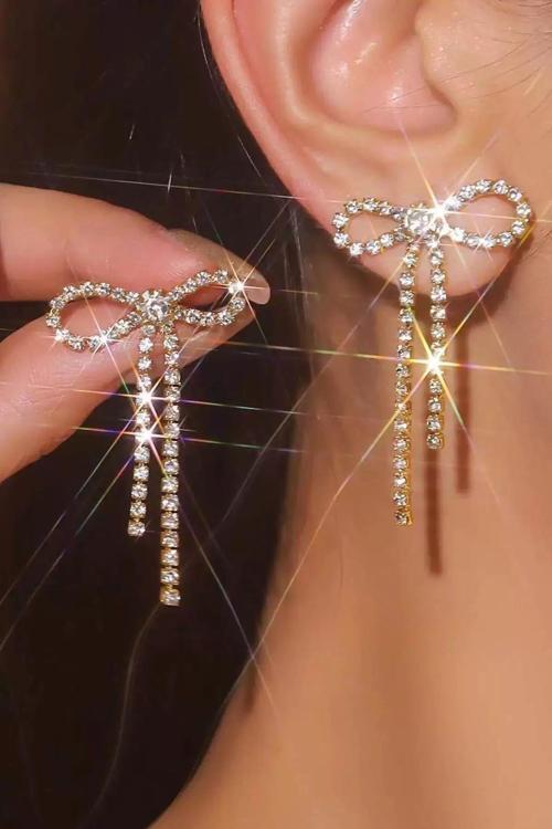 Altın Renk Kurdele Figürlü Taşlı Ear Cuff (Tek)