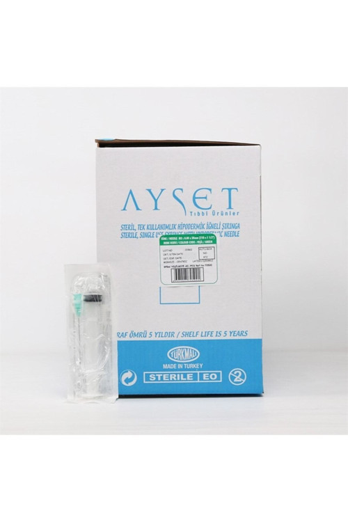Enjektör 5 Cc Yeşil 0.80*38Mm (21G*11/2) 225 Adet
