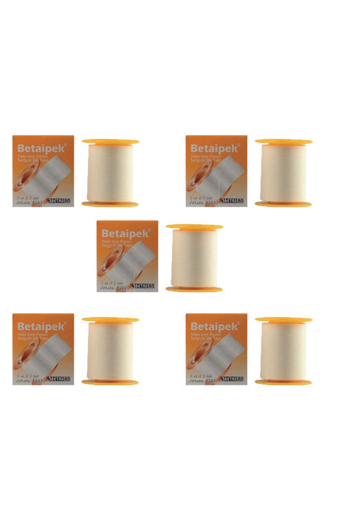 Flaster Tıbbi İpek Sabitleme Bandı 5 M X 5 Cm 5 Kutu
