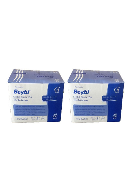 Steril Enjektör 21G 50Cc 8,80*38Mm 25 Adet (2 Kutu)