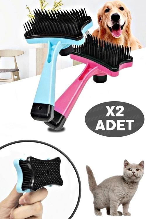2Li Kedi Tarağı Tuşlu Evcil Hayvan Kedi Köpek Tüy Toplayıcı Fırça Tarak Kaşıma Tımar Etme Tarağı
