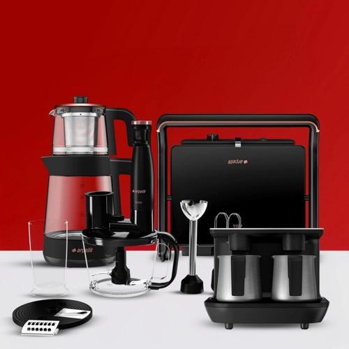 4lü Siyah Telveli Set