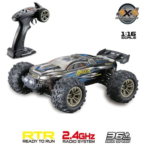 Xinlehong 1:16 Brushless Uzaktan Kumandalı Yüksek Hızlı Rc Araba 36km/s 2.4Ghz 4WD Usb Şarj Mavi