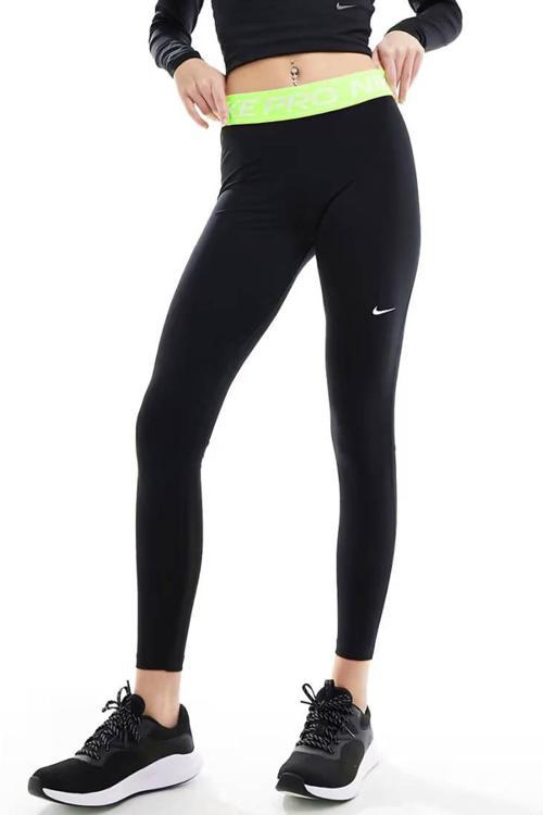 Pro 365 Dri Fit Training Mid Rise Full Length Tight Fit Green Toparlayıcı Tayt Siyah-Neon