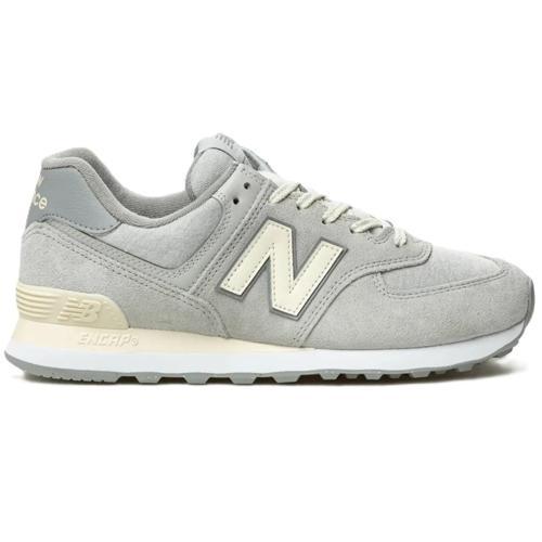 574 Unisex Gray Leather Sneaker Günlük Hakiki Deri Spor Ayakkabı Gri