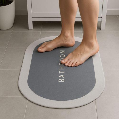 Büro Ev Ofis Banyosu için 40x60CM Emici Kaymaz Tabanlı Oval Paspas