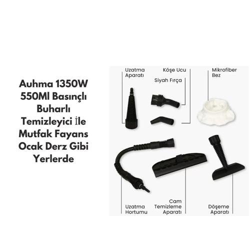 Büro Ev Ofis Yazlık Hijyeni için 1350W 550ML Basınçlı Buharlı Temizleyici Aparat