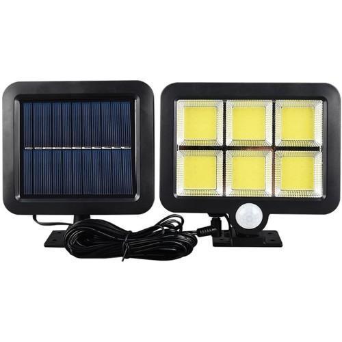 Büro Ev Ofis Yazlık Bahçesi için 120COB 3MOD Solar Panelli Şarjlı Duvar Lambası