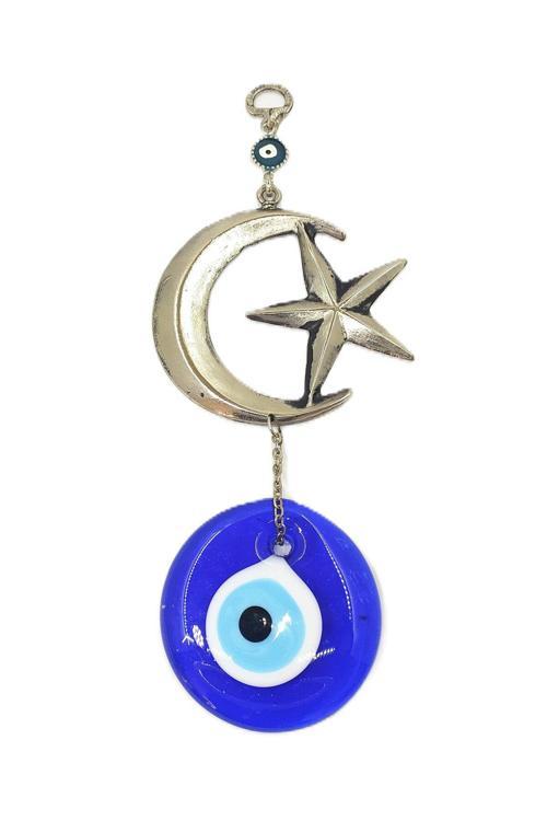 Ayyıldız Nazar Boncuğu Metal Duvar Süsü