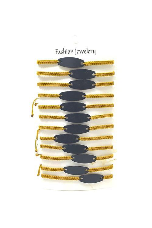 12’ŞERLİ AYARLANABİLİR İPLİ UNİSEX BİJUTERİ BİLEKLİK SETİ