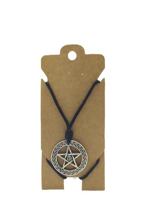 UNİSEX KOTON İP ASKILI VE GÜMÜŞ ANTİK KAPLAMALI TRİBAL KOLYE