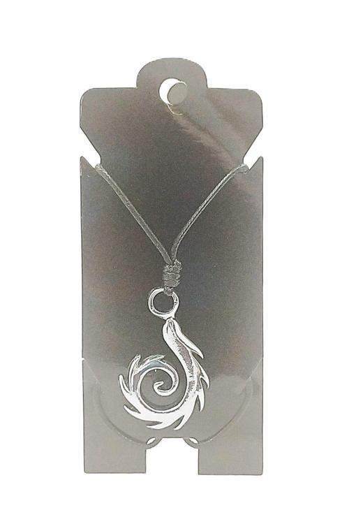 UNİSEX KORE İP ASKILI VE KROM ÇELİK KAPLAMALI TRİBAL KOLYE