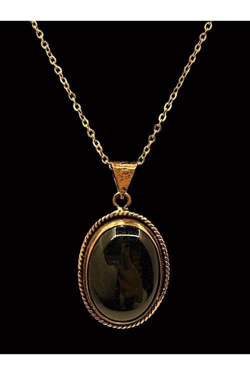 KADIN DOĞAL TAŞLI SAF BAKIR KOLYE