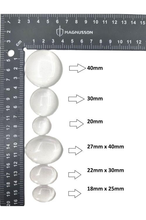 KABŞON YUVARLAK VE OVAL CAM TAŞ (5 ADET)