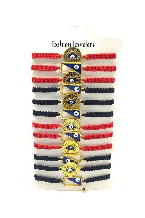 12’ŞERLİ  AYARLANABİLİR İPLİ UNİSEX BİJUTERİ BİLEKLİK SETİ