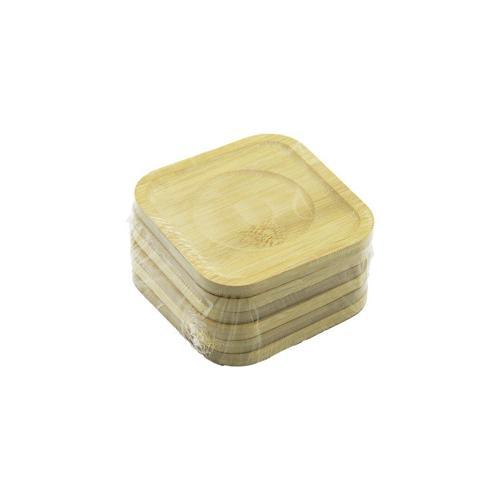 KARE= 9.7 X 9.7CM 6PCS BAMBU - AHŞAP ÇAY TABAK (2818)