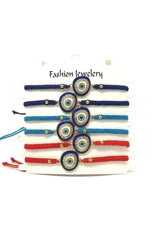 6’ŞARLI AYARLANABİLİR İPLİ UNİSEX BİJUTERİ BİLEKLİK SETİ