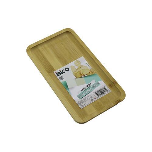 DİKDÖRTGEN AHŞAP BAMBU SERVİS SUNUM TEPSİ - TAHTASI MİNİ TEPSİ 25 X 14 X 1.4CM (2818)