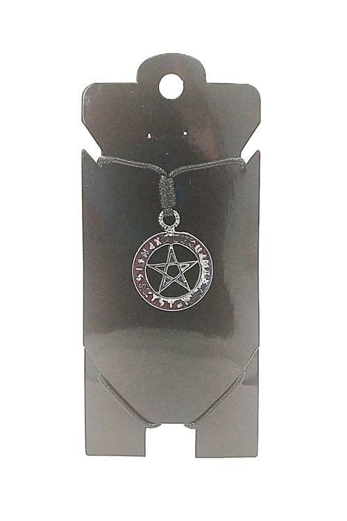 UNİSEX KORE İP ASKILI VE KROM ÇELİK KAPLAMALI TRİBAL KOLYE