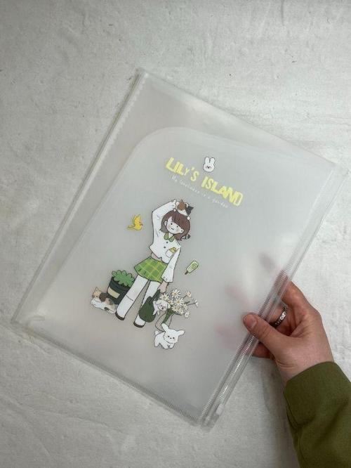 Lily’s Island Sevimli Kedicik 6 Bölmeli Bir Fermuarlı A4 Dosyalı Çok Fonksiyonlu Dosya Kiti/Belge Dosyası/Düzenleyici
