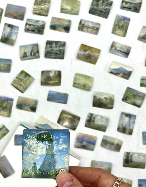 Claude Monet Sanat Eserleri Kutu Sticker - Bullet Journal - Defter Süsleme-Çıkartma