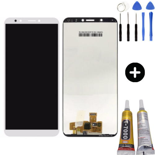 TE Huawei Y7 2018 Uyumlu Servis Lcd Ekran Dokunmatik Beyaz + Montaj Seti