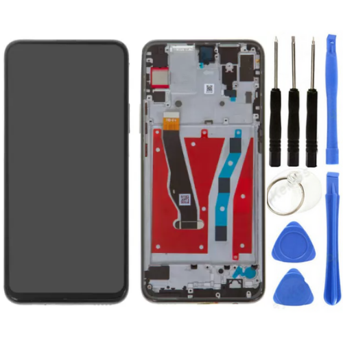 TE Huawei Y9 Prime 2019 Uyumlu Çıtalı HK Lcd Ekran Dokunmatik Siyah + Tamir Seti