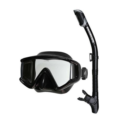 SET MS VISION PLUS3 Maske, DRY Snorkel, Siyah