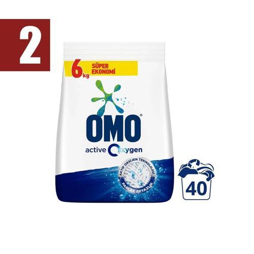 Active Oxygen Etkili Toz Çamaşır Deterjanı Beyazlar Için Leke Çıkarıcı 6 Kg 2 adet