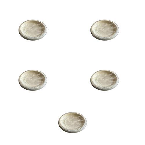 Kullan At Renkli Krem Renk Parti Davet Plastik Tabak - 22 Cm. - 25 Adetlik 5 Paket