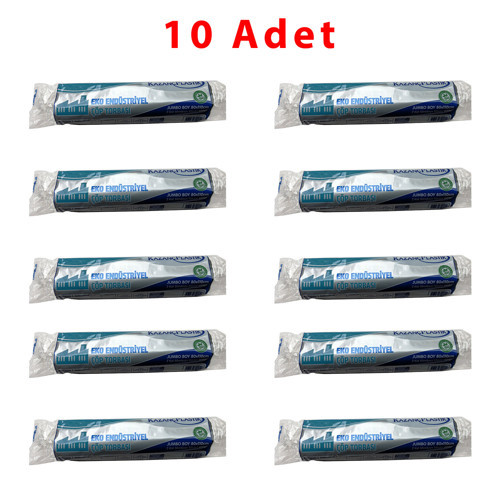Plastik Eko Endüstriyel Jumbo Çöp Torbası Poşeti - 80 x 110 Cm. - 10 Adetlik 10 Rulo
