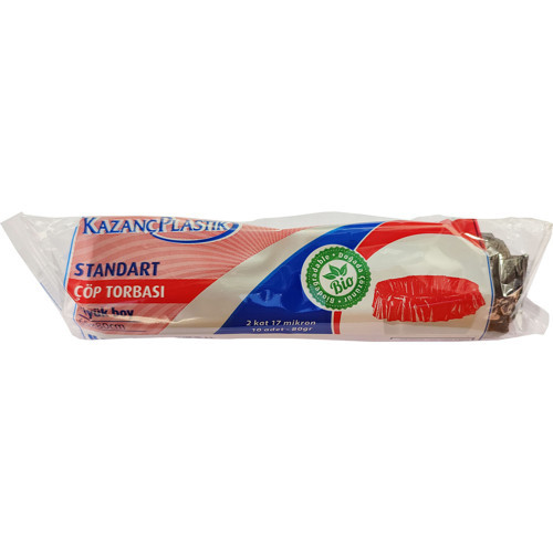Plastik Standart Orta Boy 65x80 Cm. Siyah Çöp Torbası Poşeti - 10 Adetlik 1 Rulo