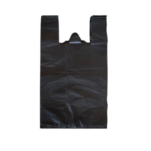 Siyah Dökme Market Poşeti Torbası - Hışır Atlet Poşet - Orta Boy - 27 x 50 Cm. - 1 Kg.